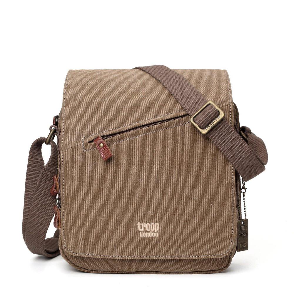 Troop London TRP0219 - Sac à Bandoulière Classique En Toile, Style Vintage Robuste Et Spacieux
